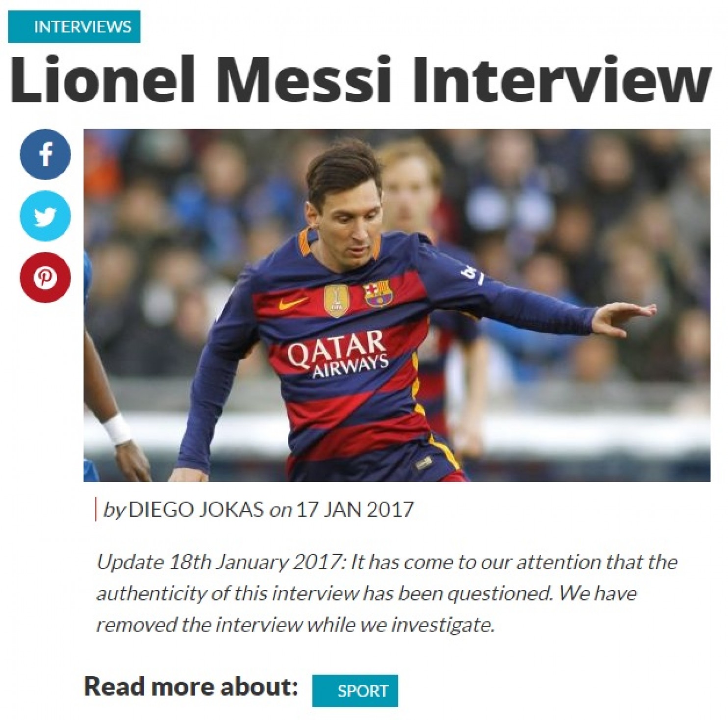 HOAX Messi Bantah Puji Cristiano Ronaldo Bolalobcom