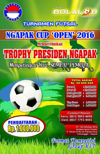 Dalam Rangka Sumpah Pemuda Digelar Futsal Open Tournament Ngapak Cup Di Depok Bolalob Com