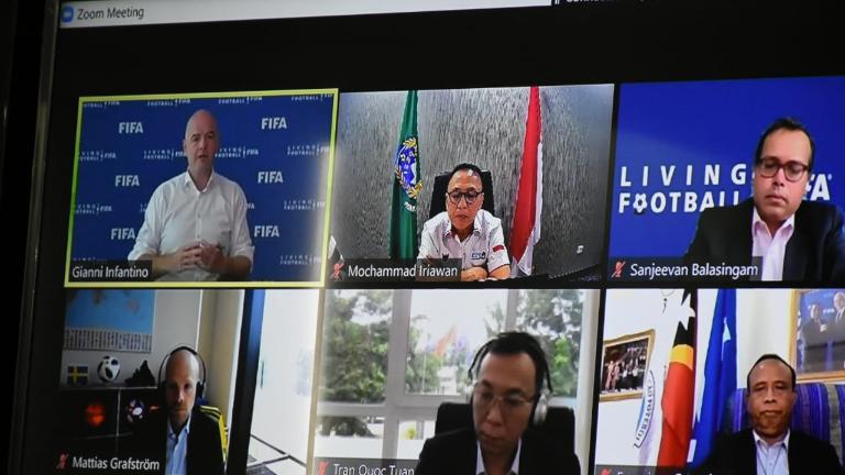 FIFA dan PSSI saat menggelar rapat virtual.