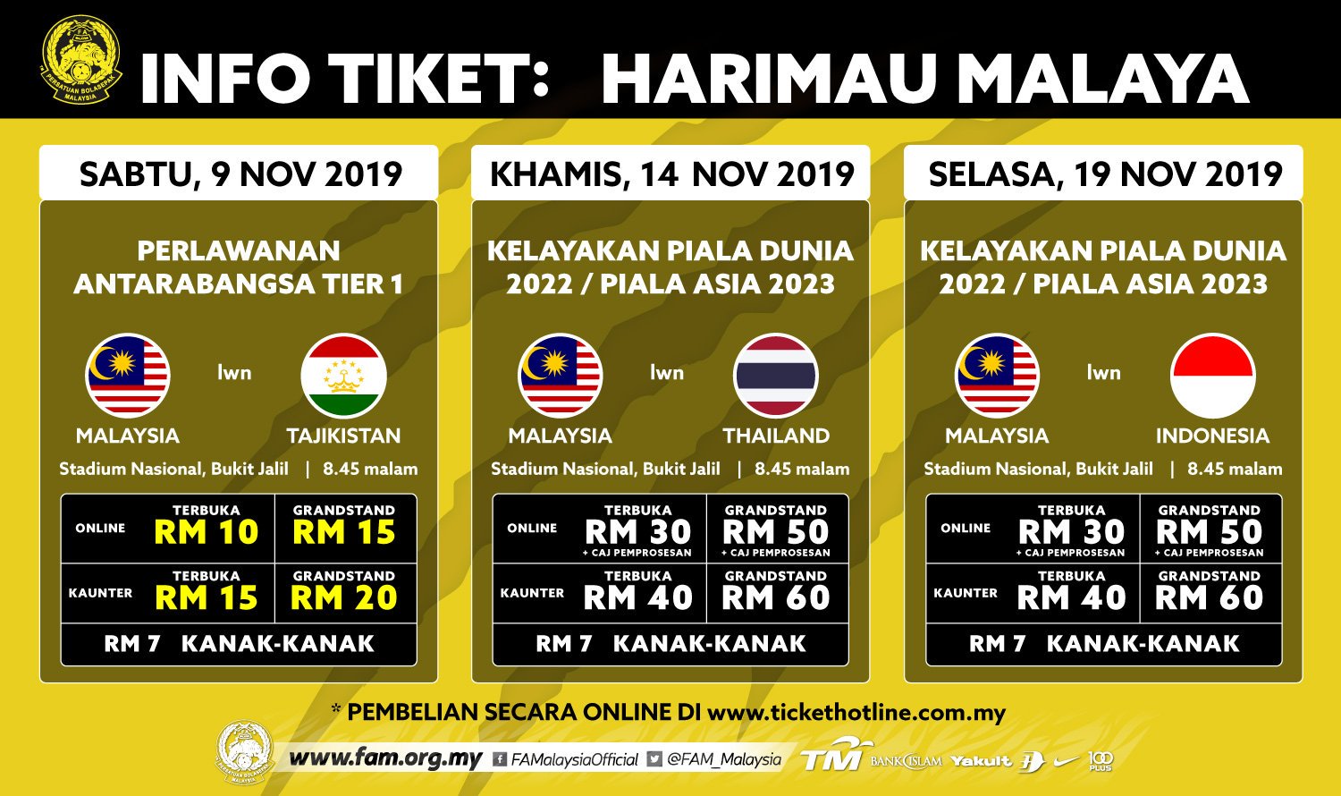 Harga Tiket Laga Malaysia Vs Indonesia Di Kualifikasi Piala Dunia 2022 Bolalob Com